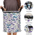 thumbnail image 3 of 50L Large Capacity Foldable Elastic Storage Basket Laundry Basket Small Blue Butterflies, 3 of 7