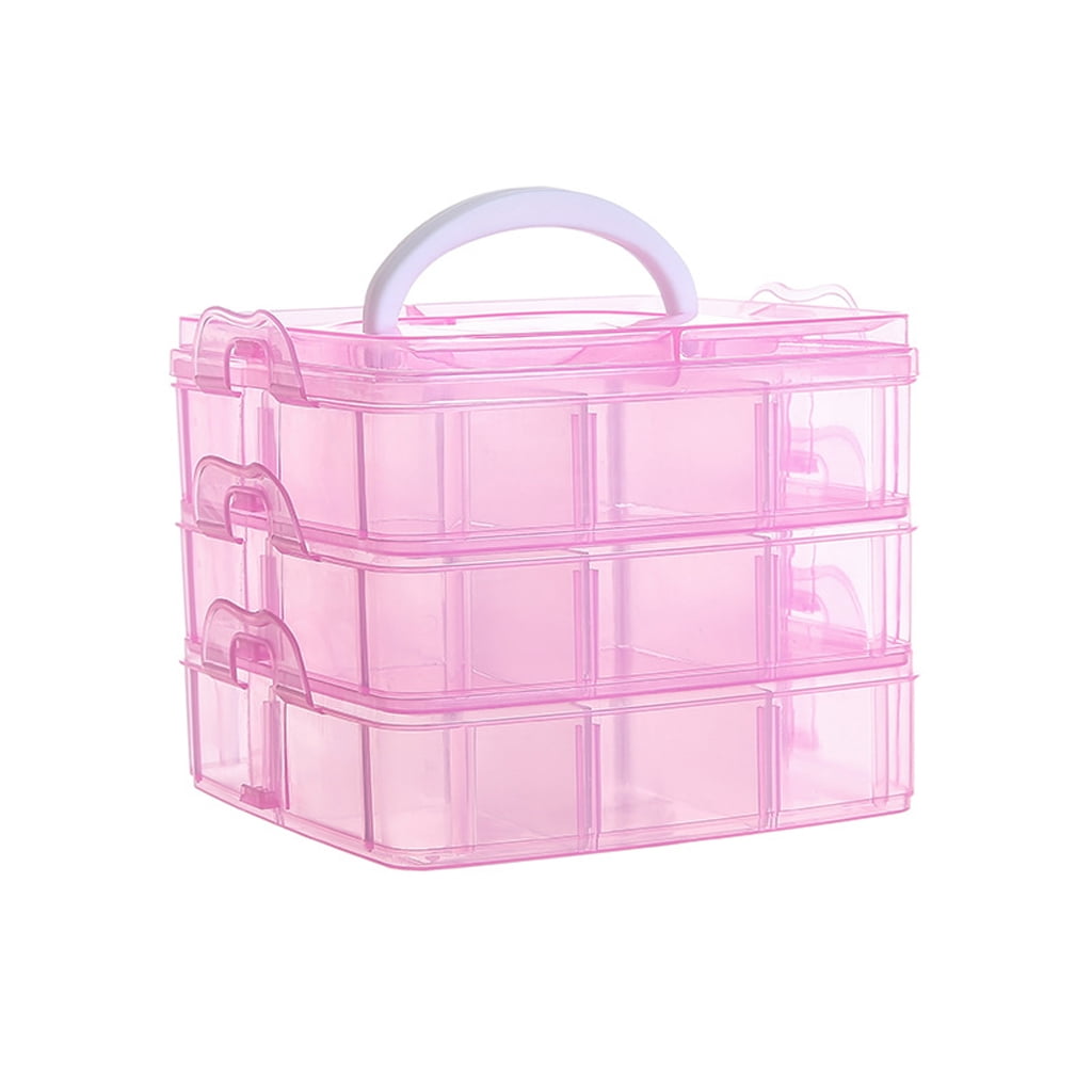 Transparent Portable Large Jewelry Organizer Storage Box Container Case Display 