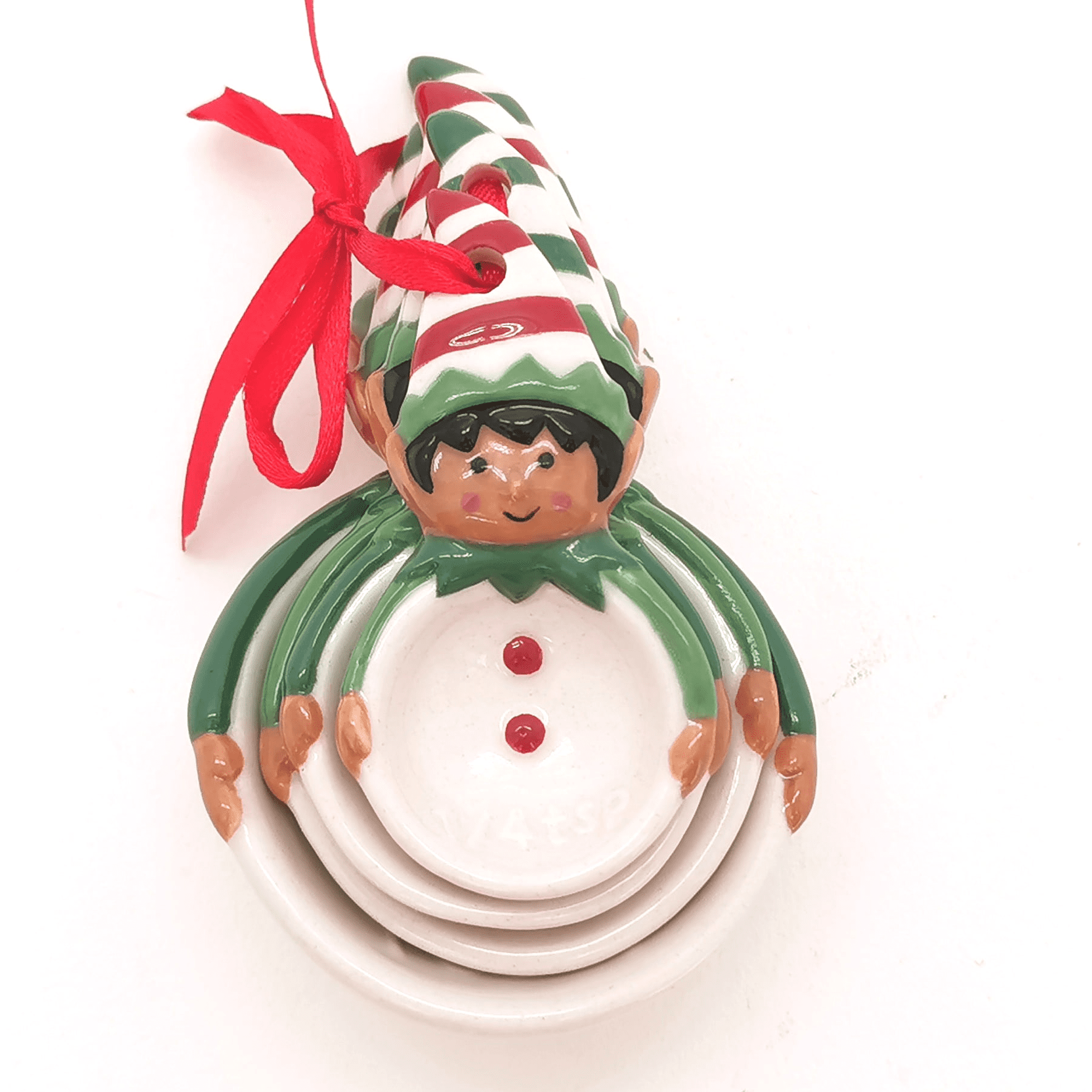 Holiday Time Elf Measuring Spoons, Earthenware, African American