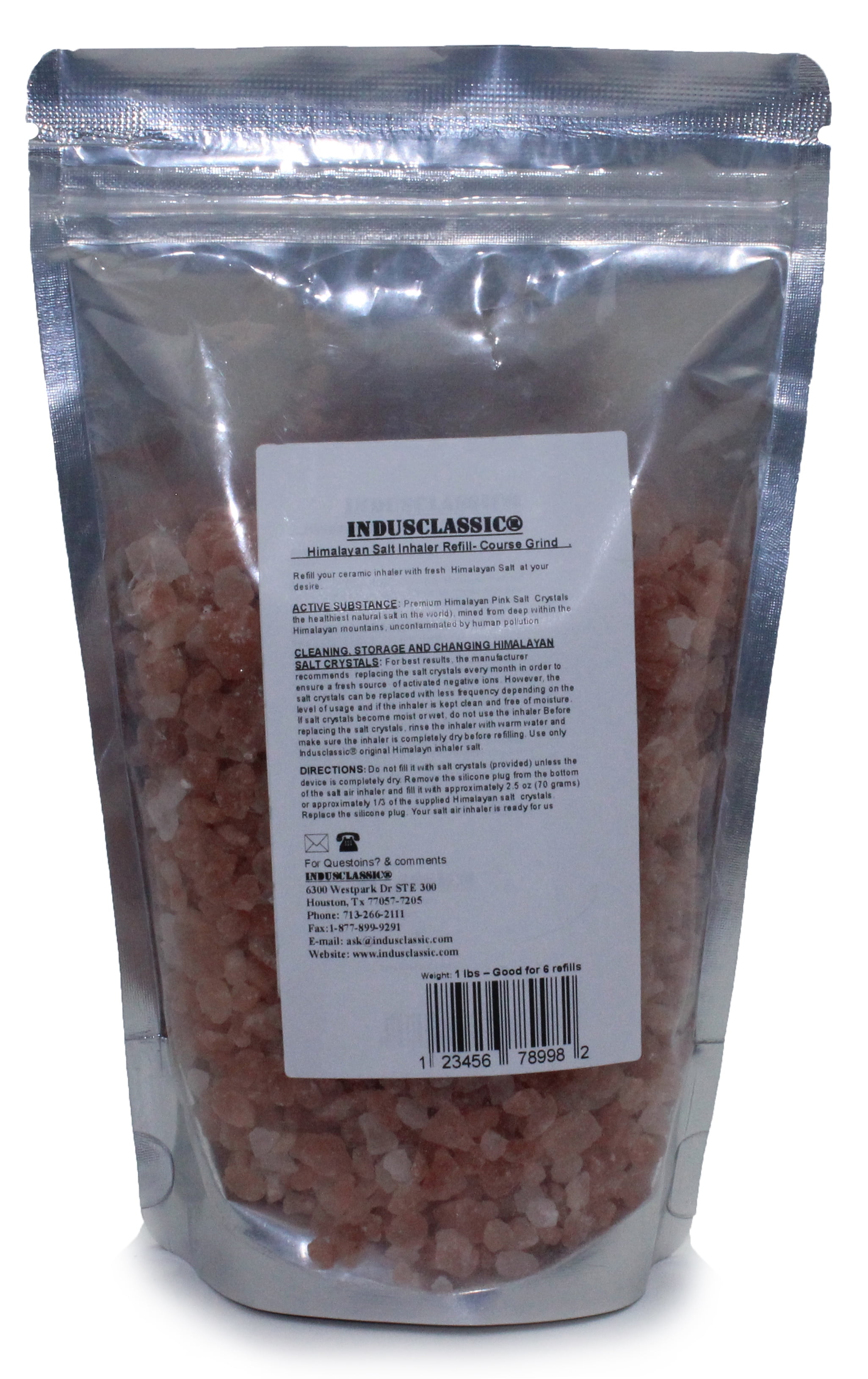 Indusclassic Himalayan Salt Inhaler or Neti Pot Refill (1lbs---6 REFILLS)