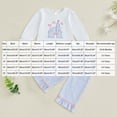 thumbnail image 3 of TOWED22 Toddler Baby Girl Outfits Ruffle Long Sleeve Striped Trim Tops + Flare Pants Set Toddler 2Pcs Fall Winter Clothes,White,18-24 M, 3 of 4
