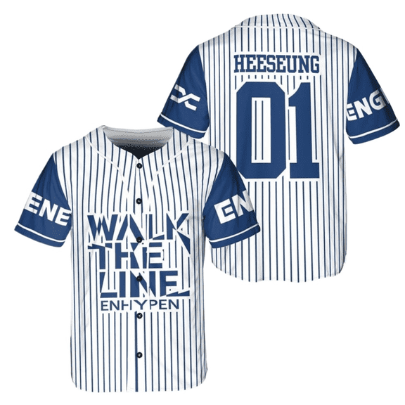 ENHYPEN World Tour 2025 Walk The Line Baseball Jersey – Unisex Kpop Concert Outfit Merch for Fans, Stylish Gift Apparel