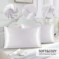 thumbnail image 4 of 2-Pack Simulated Silk Satin Pillowcases – 20x36 Inch, Reversible Solid Color, Soft Polyester, Envelope Closure, Wrinkle-Resistant for Bed, Couch, Travel, 4 of 6