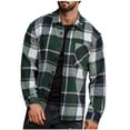 thumbnail image 4 of LEBONYARD Mens T-Shirts Clearance under $5,Flannel Shirt Jackets for Men,Man Casual Plaid Single Pocket Button Long Sleeve Turndown Collar Shirt Green M, 4 of 8