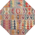 thumbnail image 2 of Unique Loom Outdoor Modern Collection Area Rug - Tamarindo (7' 1" Octagon Multi/Burgundy), 2 of 9