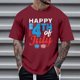 thumbnail image 1 of Tops para hombre, blusas y camisas de cuello redondo y manga corta para hombre, tops casuales de cuello redondo y manga corta con estampados especiales para hombre., 1 of 5