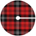 thumbnail image 1 of FMSHPON Christmas Plaid Xmas Christmas Tree Skirt Stand Mat for Holiday Party Decoration Indoor Outdoor 48 inches, 1 of 6