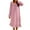 01 Hot Pink, variant on Women's Ruffle Cute Nightgown Loose Crewneck Long Sleeve Sleepdress Fall Winter Pullover Lounge Nightdress