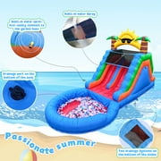 Relunch 23FT Commercial Double Water Slide for Adults Kids ,100% PVC Inflatable Water Slides with Blower, Giant Blow up Water Slides for Backyard Outdoor, 23L x 11W x 12.5H