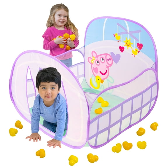 Peppa Pig Ball Pit Crib, Large Pop-up Tent, Includes 20 Duck Shaped Play Balls, Children Ages 2 