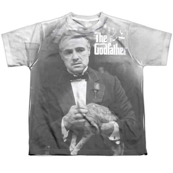 Godfather Men's  Pet The Cat Sublimation T-shirt White