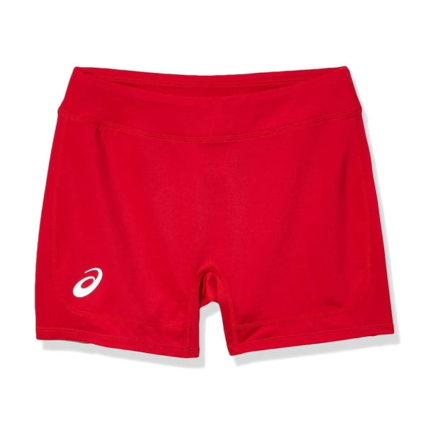 ASICS Girls Solid Athletic Workout Shorts, Rojo, XL