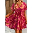 thumbnail image 7 of Women's Rose Floral Print Batwing Sleeve Smock Dress - [ZhiHiMeRi] | (US 12-14)L, 7 of 7