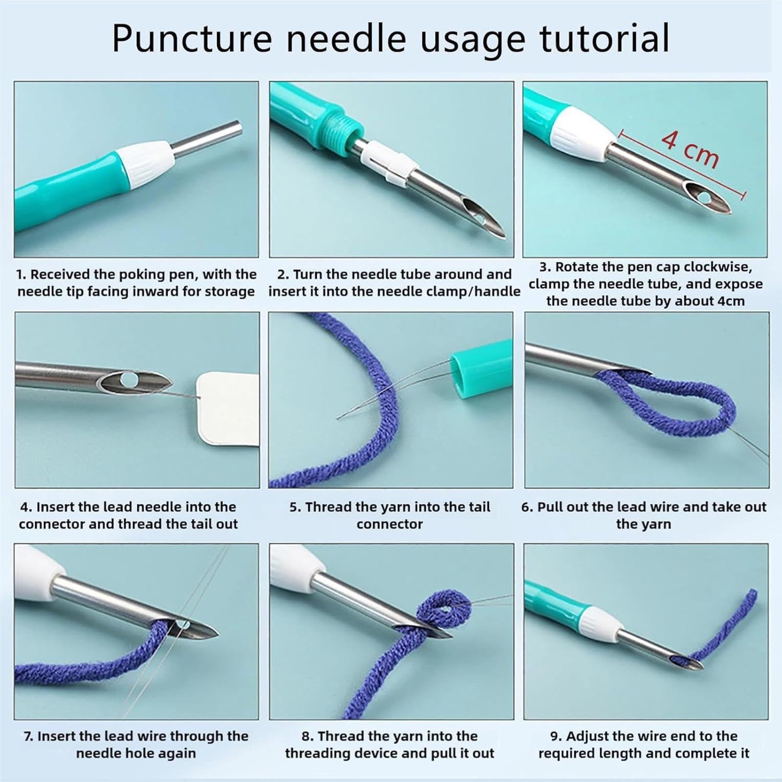 DIY Punch Needle Kits, Cute Sheep Pattern, 7" x 7" Hoop Embroidery Punch Needle Crafts Set, Easy for Adults and Children, Decoration Gift