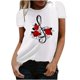 thumbnail image 2 of ICHUANYI Clearance Women's Fashion Casual Printing Round Neck Loose Short Sleeve T Shirt Pullover Tops(White, S) ICHUANYI WER2023080905826, 2 of 5