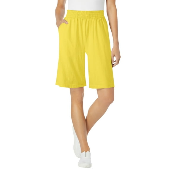 Woman Within Plus Size Elastic-Waist Knit Short