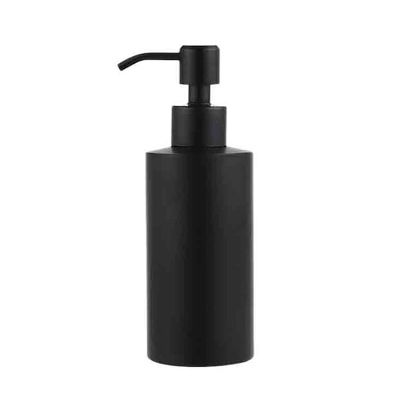 Matte Black Round Head Straight Stainless Steel Liquid Bottle Bathroom Soap Dispenser 300ml