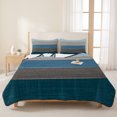 thumbnail image 3 of Twin XL Quilt Set 68''x98'', Teal Blue Ombre Lightweight Summer Bedspread Coverlet Set with 2 Pillow Shams, Retro Farmhouse Gradient Wood Breathable All Season Quilt Bedding for Dorm/Guest Room, 3 of 9
