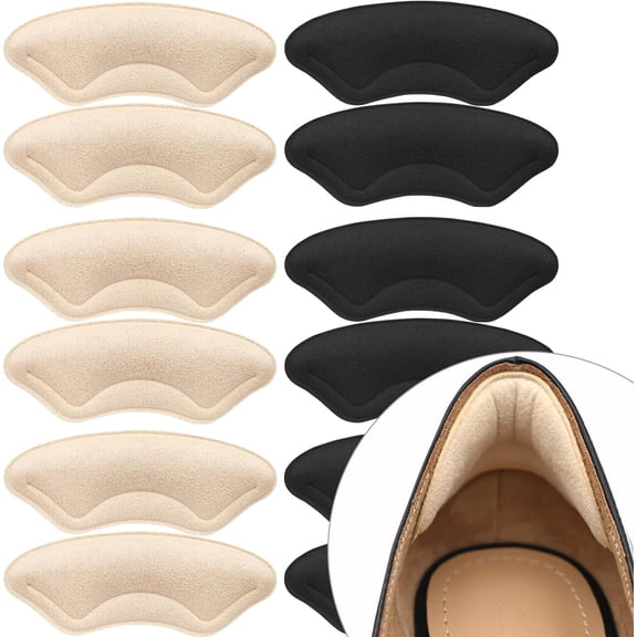 20 Pairs Heel Cushion Pads for Shoes Too Big, Shoe Grips Liners Heel Protectors for Loose Shoes, Heel Pain, Blisters and Rubbing, Anti Slip Shoe Filler Make Shoes Fit Tighter(Beige)