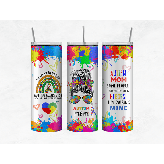 GEMELLI'S "AWESOME AUTISM MOM", 20 OZ TUMBLER