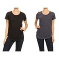thumbnail image 3 of Woman 4 Pack Short Sleeve Round Neck Casual Loose Cotton T Shirt Top Blouse  L (5401743), 3 of 4