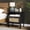 Black, variant on Single Rattan Nightstand, Bedside Table With Open Shelf And Door, Boho End Table