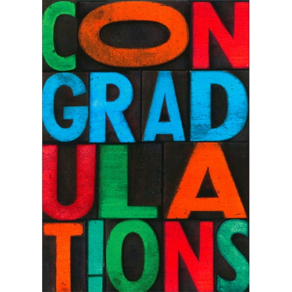 Avanti Press Congratulations: Bold Letters on Black Congratulations Card