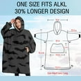 thumbnail image 4 of Oversized Wearable Blanket Hoodie,Bat Silhouette Halloween Pattern Sherpa Blanket Hoodie with Super Pockets,Super Warm Fuzzy Pullover for Women & Men, 4 of 6