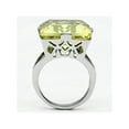 thumbnail image 3 of 32.44Ct Princess Cut Citrine Yellow Cubic Zirconia Stainless Steel Cocktail Ring Size 5, 3 of 5