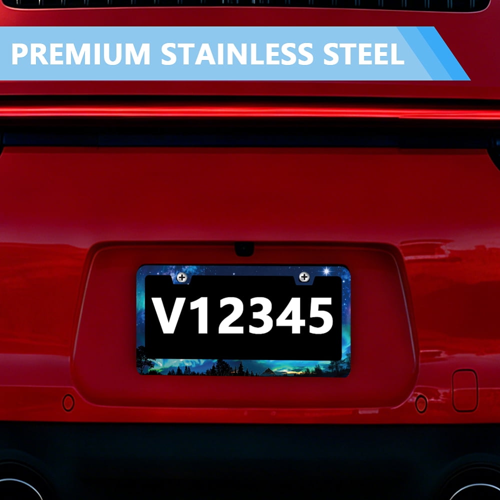 2Pcs 201 Stainless Steel License Plate Frames Number Plates Frame Holder for Auto-Car-Truck Forest 310x160x6mm