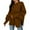 Brown, variant on Jinhomg Women's Oversized Solid Sweatshirt Trendy Side Split Crewneck Loungewear Top Fall Loose Fit Comfy Long Sleeve Sweatshirts Winter Saving Brown XL
