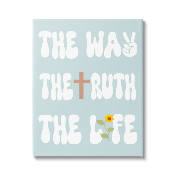 Stupell Industries Retro Religious Phrase Botanical & Floral Painting Gallery Wrapped Canvas Art Print Wall Art, 16 x 20