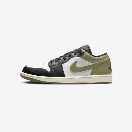 Men's Jordan 1 Low Black/White-Medium Olive (553558 092) - 8.5