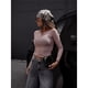 thumbnail image 4 of Camisetas de Larga con Cuello Redondo para Mujer, Estilo Casual y Ajustado, de Color Liso. Ropa Básica de Otoño. Rosa M, 4 of 7