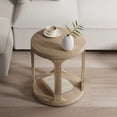 thumbnail image 7 of COZAYH Farmhouse Small End Table Wood Round Side Table for Small Space Rustic Pedestal Table for Living Room, Office, Couch, Distressed Wood Grey Finish, 7 of 7