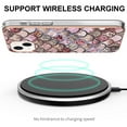 thumbnail image 3 of Nalacover for iPhone 14 Slim Case, Fish Scale Marble Pattern Soft TPU Shockproof Lens Protection Cover for Women Girls, Compatible with MagSafe Wireless Charging Case,Pink Scales, 3 of 5