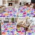 thumbnail image 5 of Large Area Rugs for Living Room Bedroom, Colorful Flowers 6'x9' Rug Washable Carpet Runner Indoor Outdoor, Spring Botanical Watercolor Floral Non Slip Floor Mats Rug for Kitchen, Playroom, 5 of 8