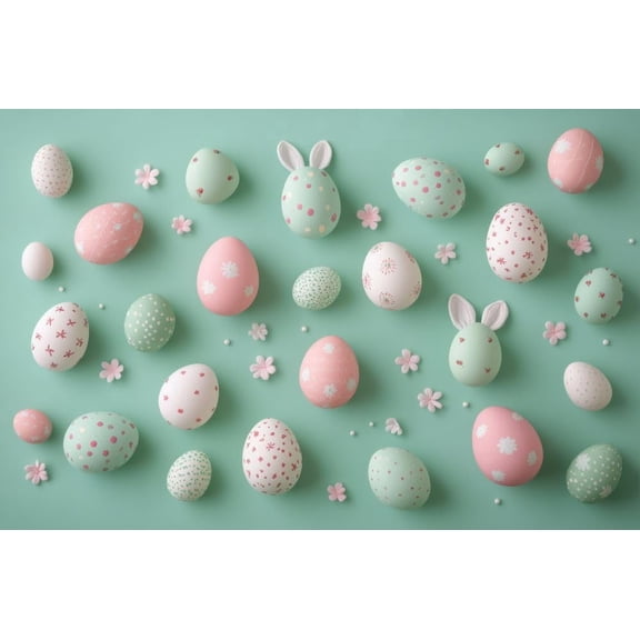 Bunny Easter Egg Pattern Edible Icing Image Cake Topper, by Tnct.