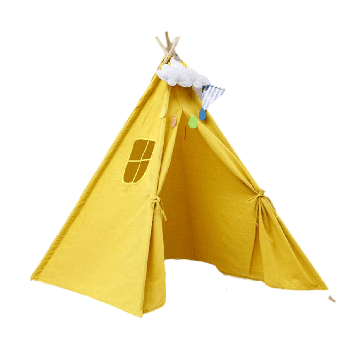 Large Canvas Kids Teepee Indian Tent Childrens Wigwam Indoor Outdoor Play House 