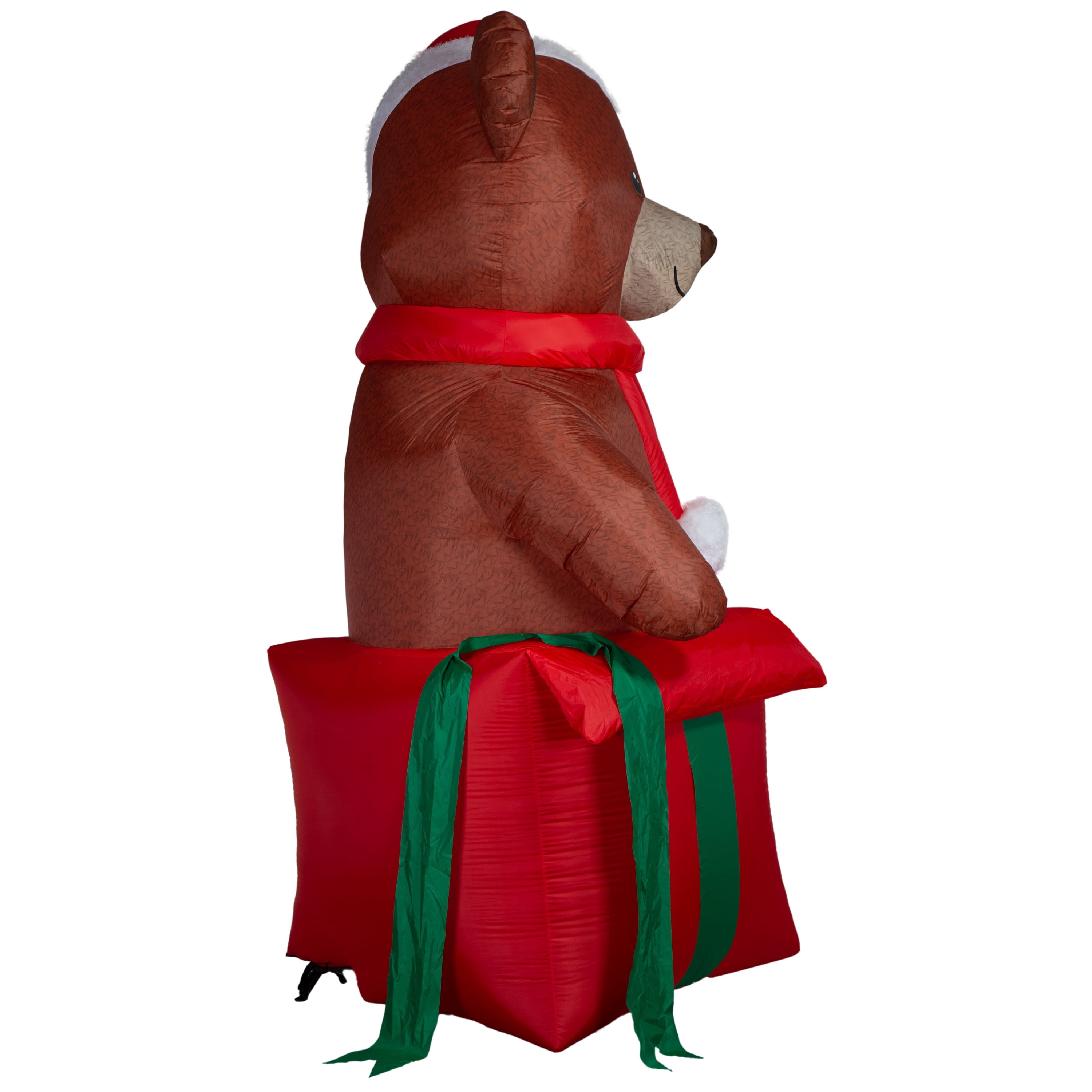 Multicolor Giant Teddy Bear in Gift Box Christmas Airblown Yard Inflatable, 10', by Holiday Time