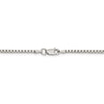 thumbnail image 3 of 925 Sterling Silver 2mm Diamond-cut Round Box Chain; 26 inch; Lobster Clasp; for Adults and Teens; for Women and Men, 3 of 4