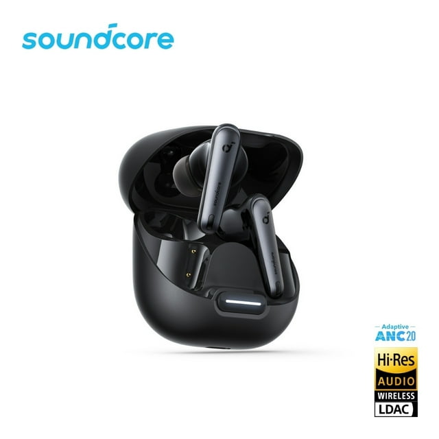 Audifonos Soundcore Liberty 4 NC Negro con cancelación activa de ruido adaptativa ANC 2.0, controladores de 11 mm para sonido detallado, estuche compacto con hasta 50 horas de reproducción y tecnología inalámbrica LDAC para audio de alta resolución, también adecuados para uso prolongado en viajes.