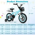thumbnail image 2 of Costway 14" Kid's Bike for 3-5 with Height-Adjustable Handlebar & Saddle Handbrake Blue, 2 of 10