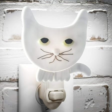 Stained Glass Cat Night Light Gray | Ntl 231