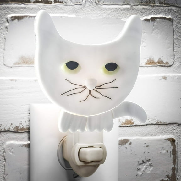 Stained Glass Cat Night Light Gray | Ntl 231