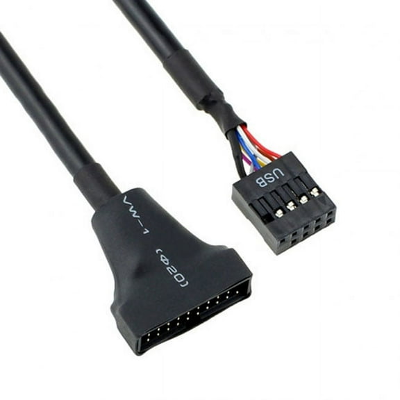 Xiwai Cable USB 2.0 9Pin Motherboard Housing Male to USB 3.0 20pin Header Device Female Cable