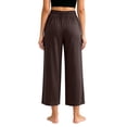 thumbnail image 4 of Posijego Women's Pajama Capri Pants High Waisted Elastic Wide Leg Capris Pants Pjs Bottoms Lounge Pants with Pockets, 4 of 9