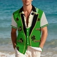 thumbnail image 4 of Handshe Unisex Short Sleeve Button-Up Shirt with St. Patrick's Day Print for Holiday, Party and Casual Wear, 4 of 9