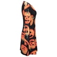 thumbnail image 2 of Deago Ladies Women Halloween Pumpkin Print Long Sleeve Party Swing Mini Dress,#X002,Small Size, 2 of 6