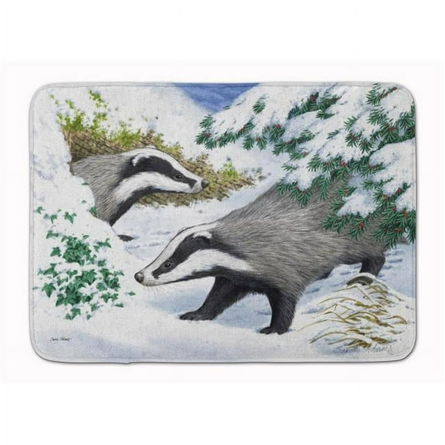 Carolines Treasures ASA2182RUG Blaireaux dans la Neige Machine Lavable Mémoire Mousse Tapis